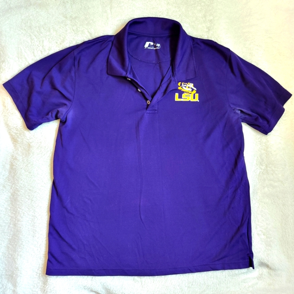 LSU Performance Polo by Russell Athletic